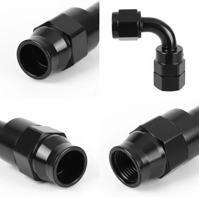 SIVIGE 8AN 2PCS 90 Degree PTFE Hose End Fitting Only For PTFE Nylon Stainless Steel Braided Oil Fuel Line - Image 5